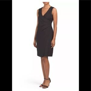 THEORY Black Adiran Suiting Faux Wrap Dress 6